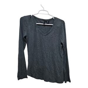 Cynthia Rowley Long Sleeve Top Size M Dark Gray Soft Pima Cotton Modal